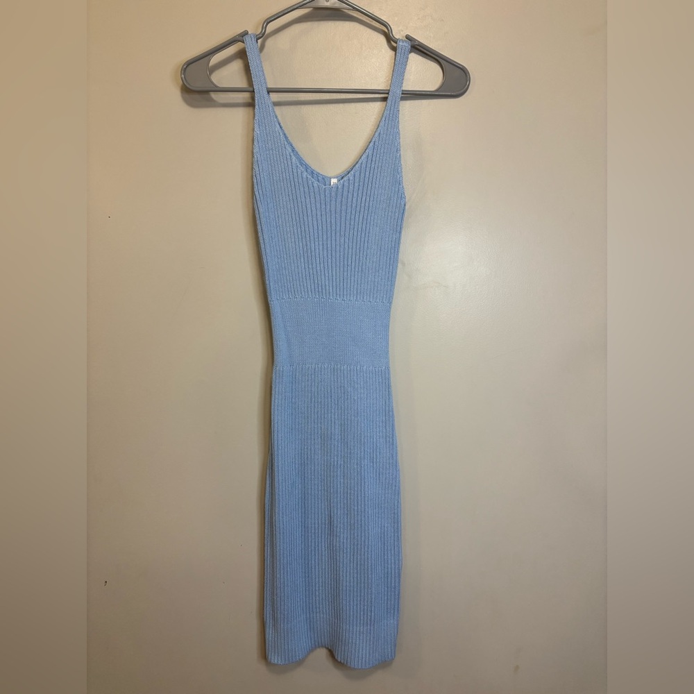 SHEIN Blue Sleeveless Knit Bodycon Dress